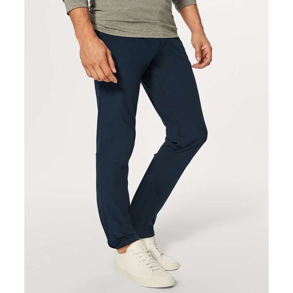 Lululemon ABC Classic Fit Pants Navy Blue Stretch Men's Size 34 *Flawed* - Picture 1 of 16